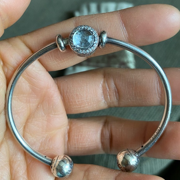 Authentic Pandora Bracelet Bangle Charm & Stoppers - Picture 12 of 13